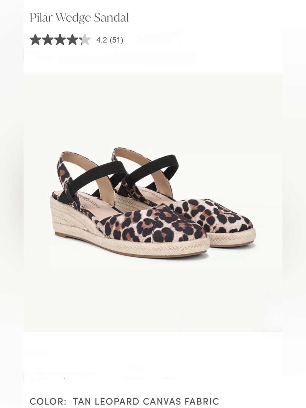 *new* LifeStride Pilar Wedge Sandal - Tan Leopard
